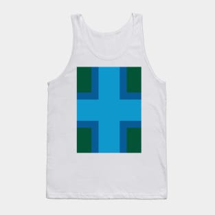 Blue Cross on Green Tank Top